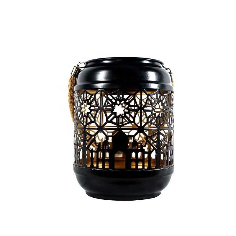 Hollow-Out Iron Art Candle Holder,Diameter 12.5cm,Mosque silhouette Size:12.5*12.5*20cm