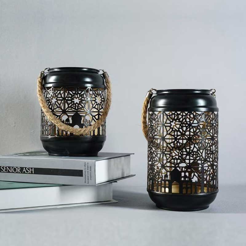 Hollow-Out Iron Art Candle Holder,Diameter 12.5cm,Mosque silhouette Size:12.5*12.5*16cm 1