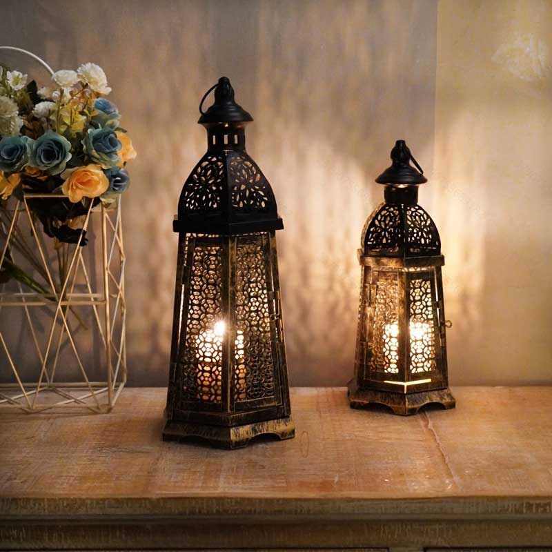 Retro Moroccan Hollow Dome Iron Lantern Size:15*15*34cm 3