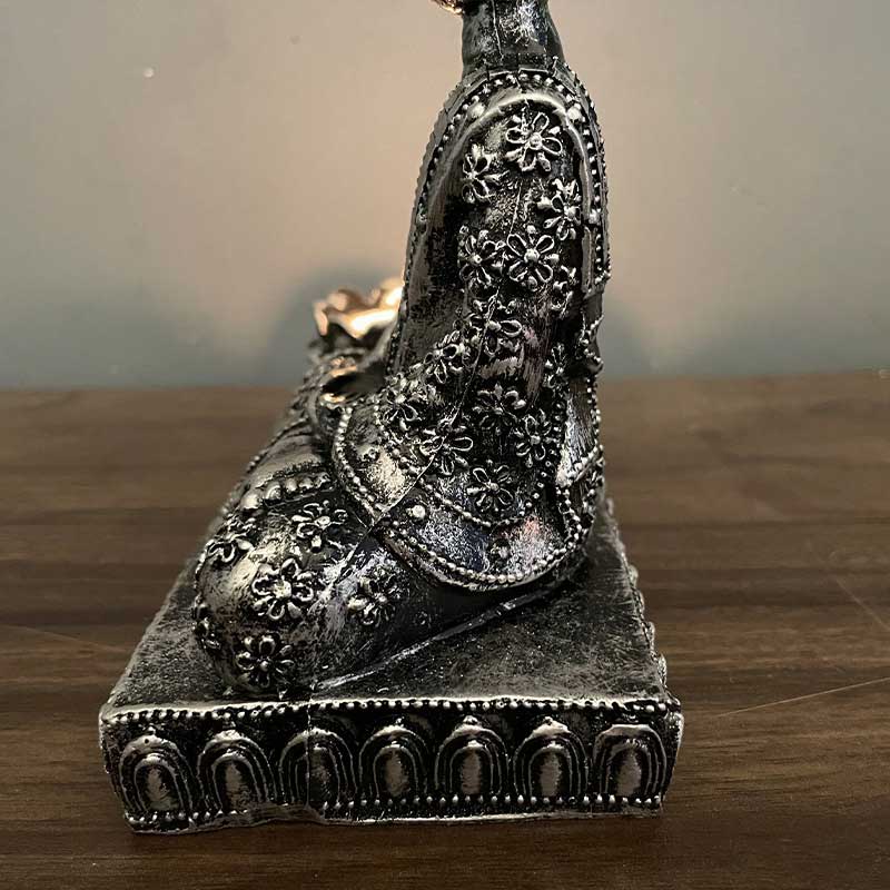 Retro Resin Buddha & Lotus Candle Holder Color:Bronze 2