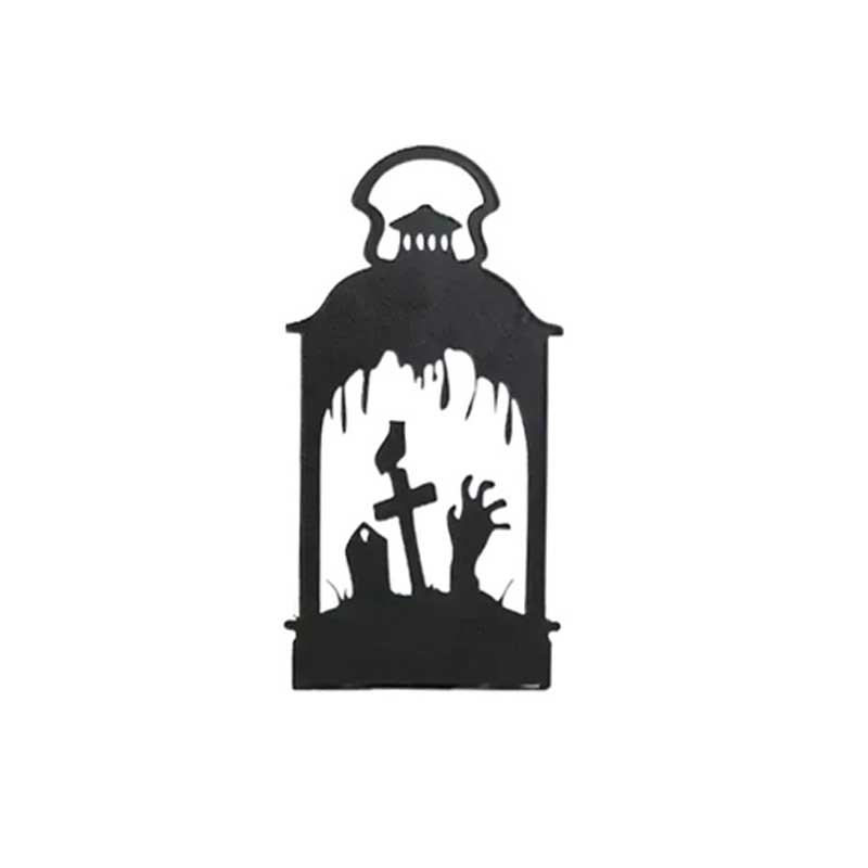 Halloween Themed Silhouette Candle Holder Style3  , witch,  ghostly hand,  haunted house
