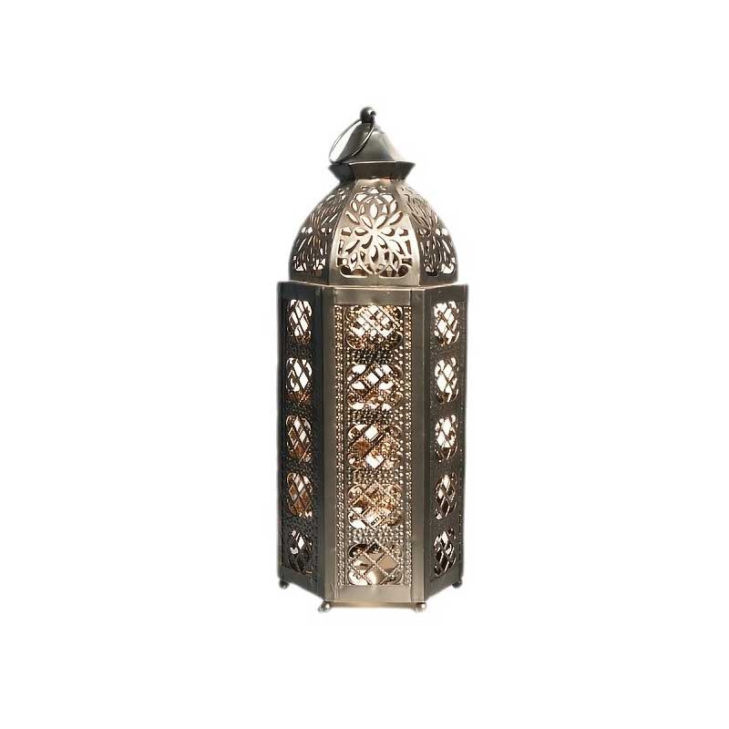 Moroccan Hollow Wrought Iron Candle Lantern 12*12*31.5cm  