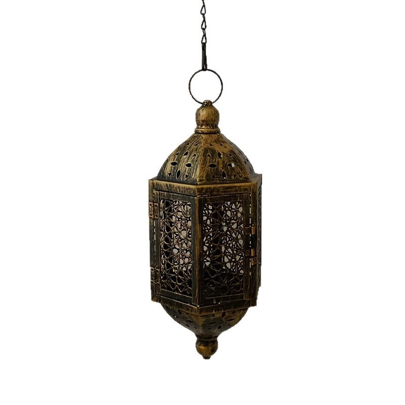 Vintage Middle Eastern Hanging Iron Lantern