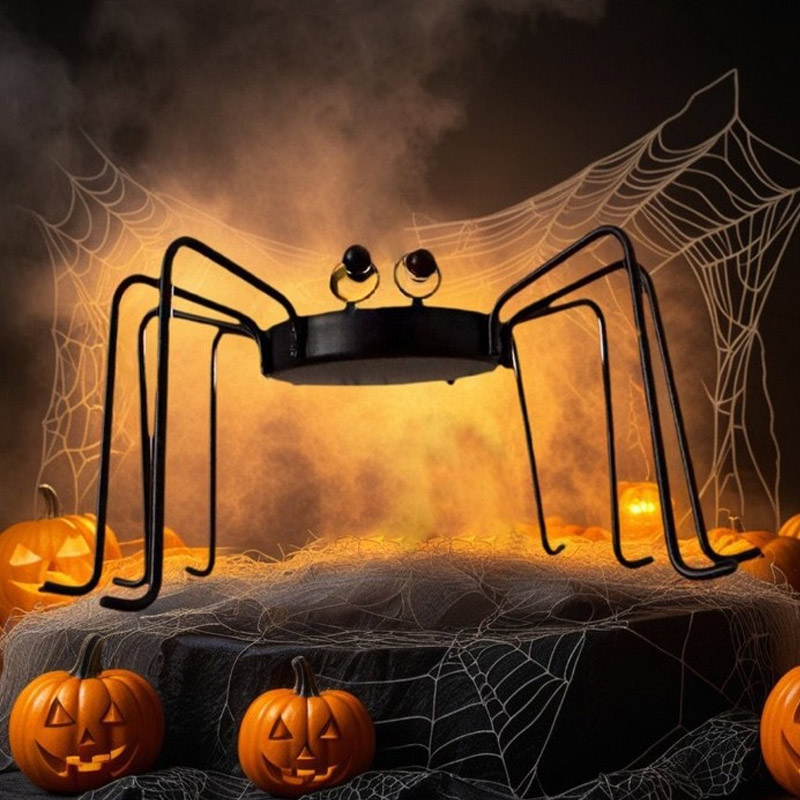 Halloween Long Legs Metal Spider Tealight Candle Holder Color:Black;Size:15.5*15.5*9.2cm 2