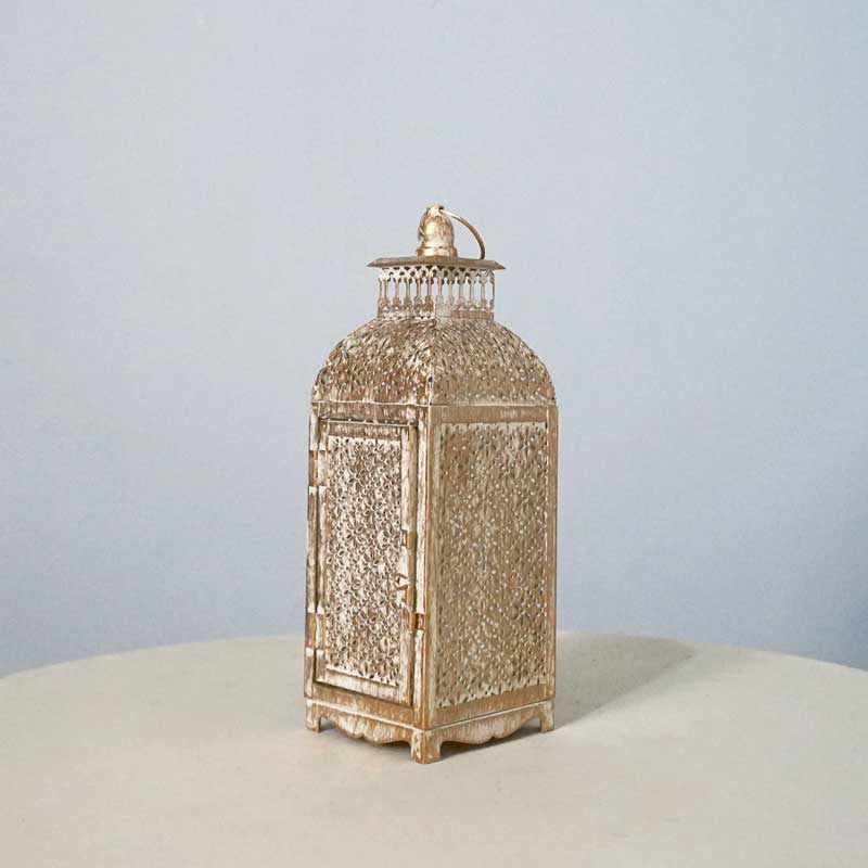 Floral Square Moroccan Vintage Hollow Iron Candlestick / Lantern Size:9*9*31cm 1