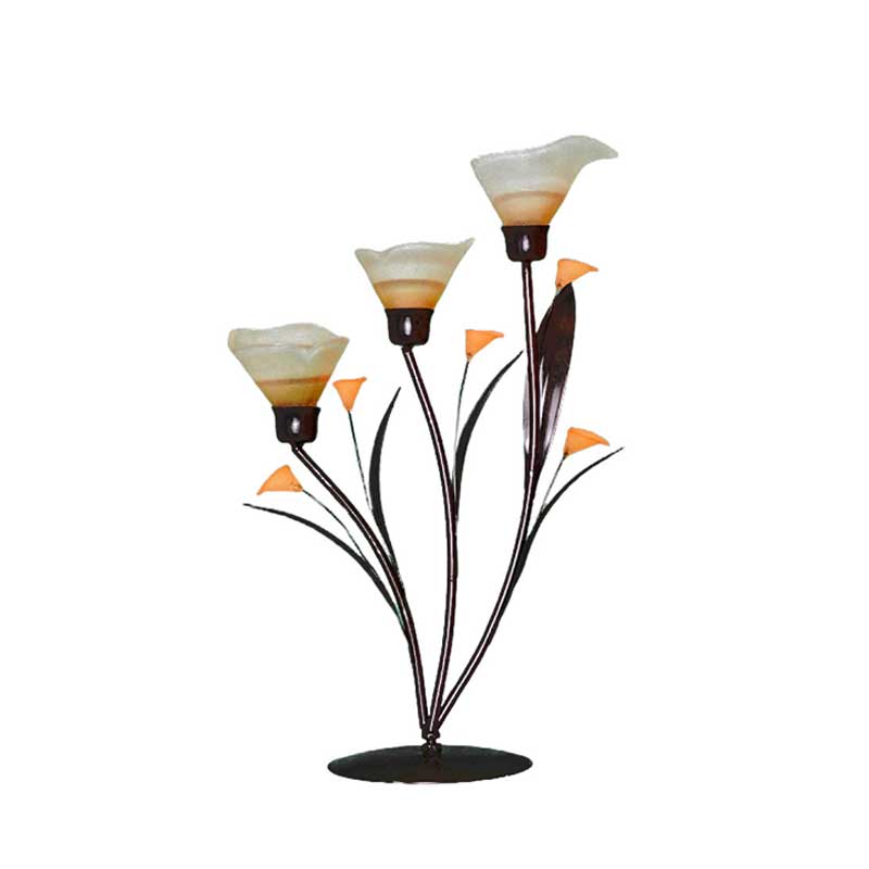Minimalist Tulip Candle Holder, Creative Iron & Glass Tabletop Decor
