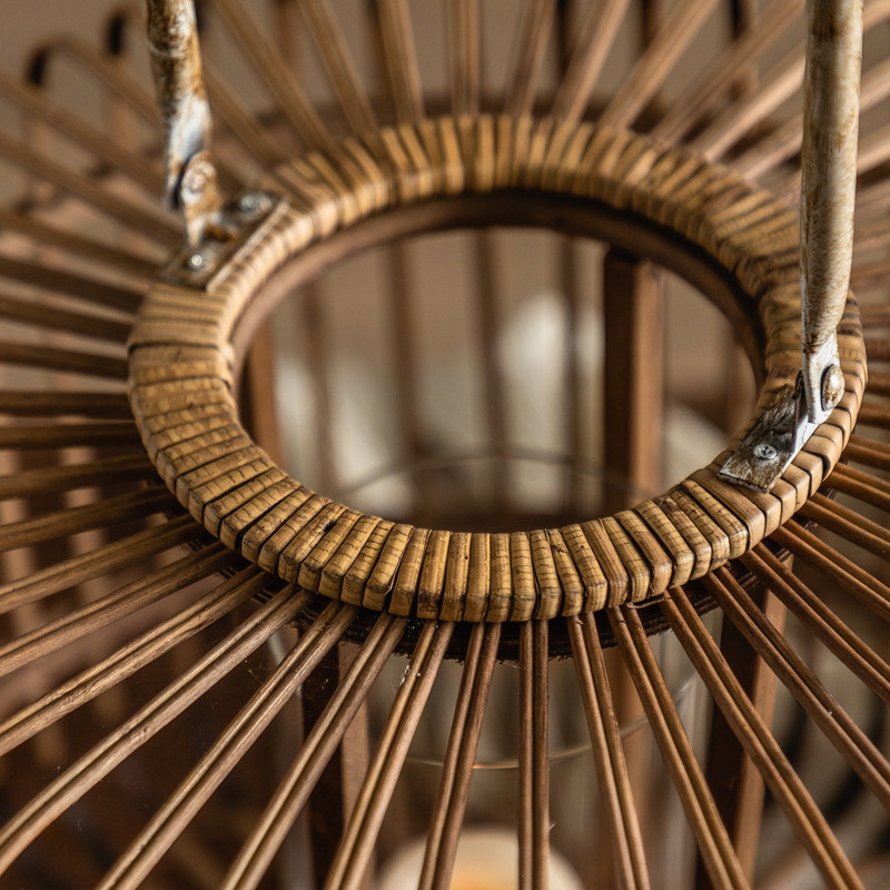 Vintage Rattan & Woven Bamboo Lantern Candle Holder Style:Style1 2