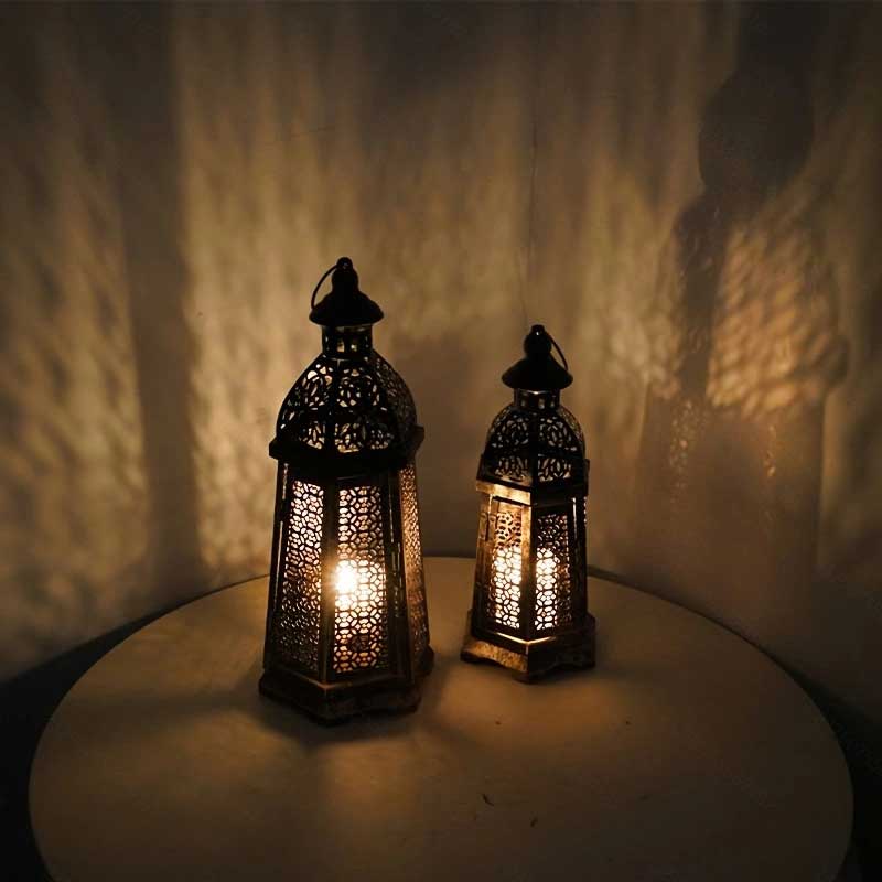 Retro Moroccan Hollow Dome Iron Lantern Size:15*15*34cm 2