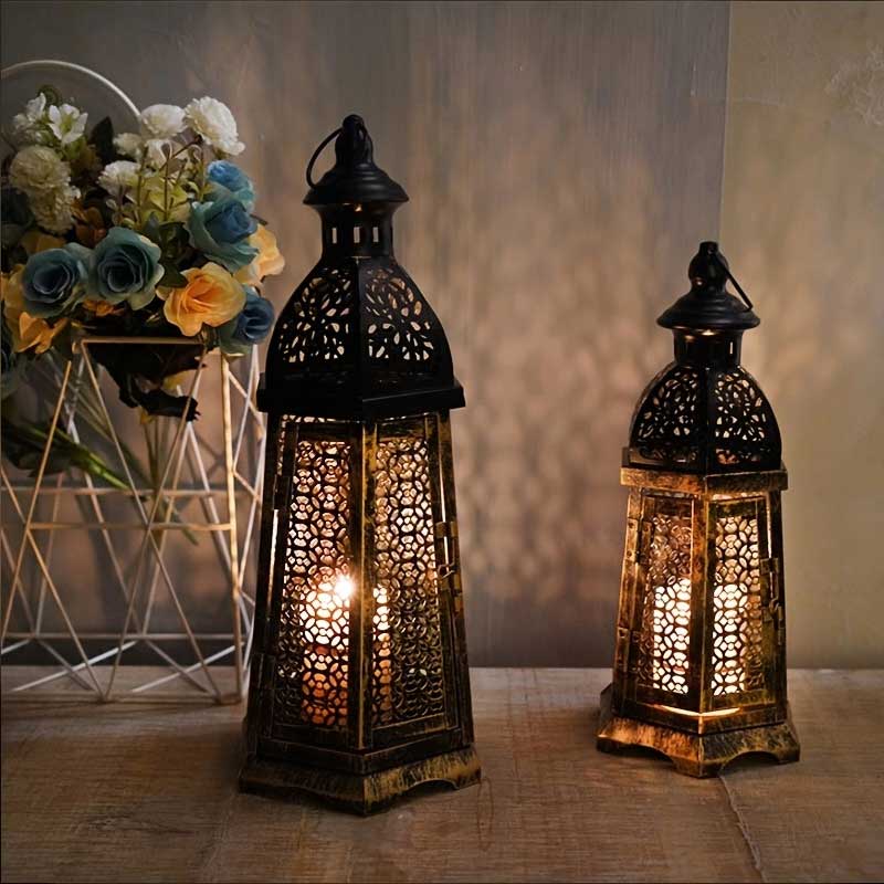 Retro Moroccan Hollow Dome Iron Lantern Size:15*15*34cm 1