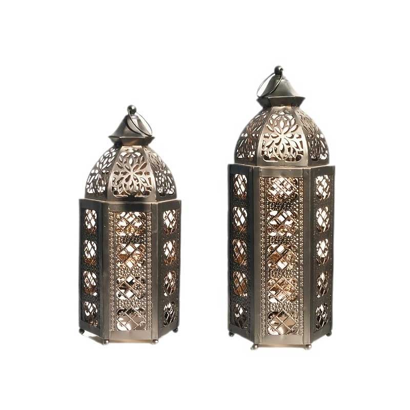 Moroccan Hollow Wrought Iron Candle Lantern