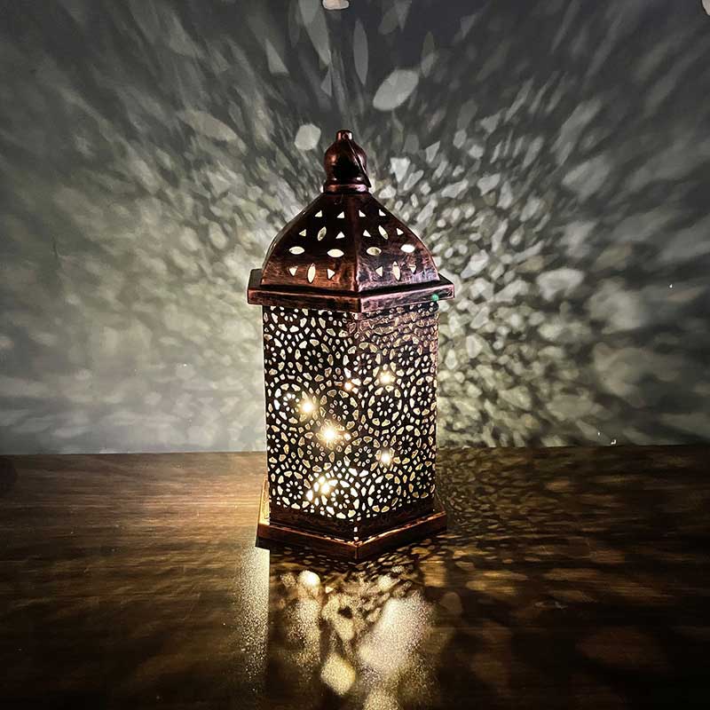 Vintage Moroccan Hollow Iron Lantern Candle Holder Color:Copper;Size:15*15*39.7cm 2