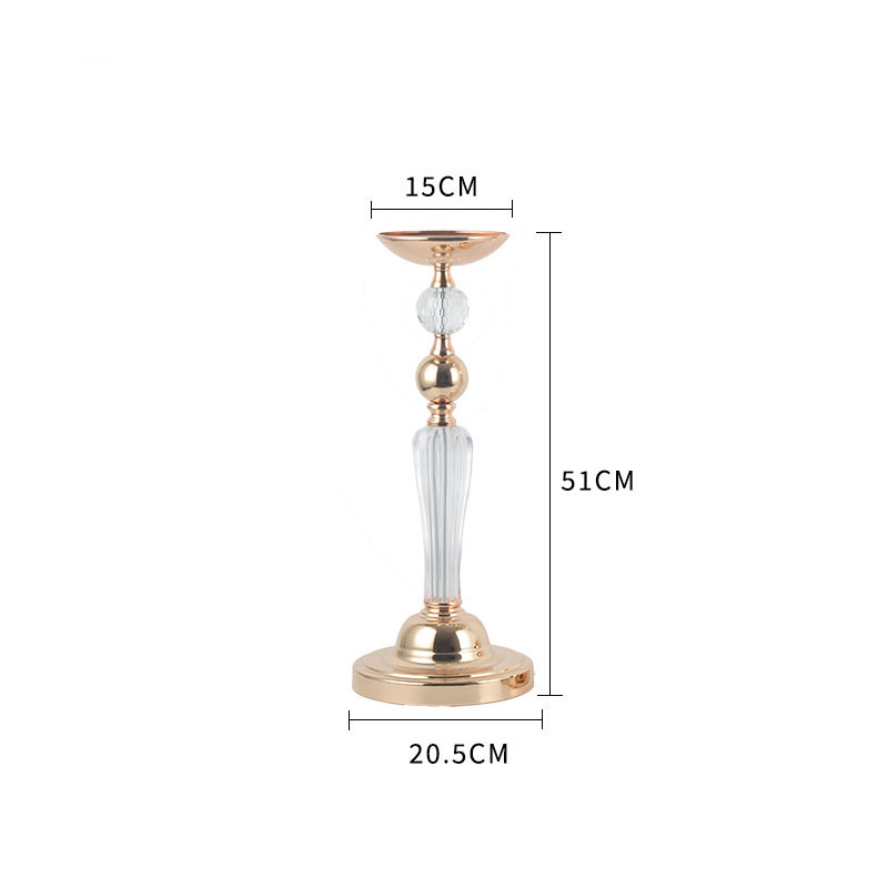 stacked Crystal Ball Pillar Candlestick,Fluted Column Size:20.5*20.5*51cm