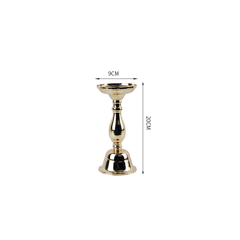 Modern Minimalist Plated & Painted Iron Candlestick - Gold/Matte Black 2-Piece Set Color:Gold;Size:9*9*20cm