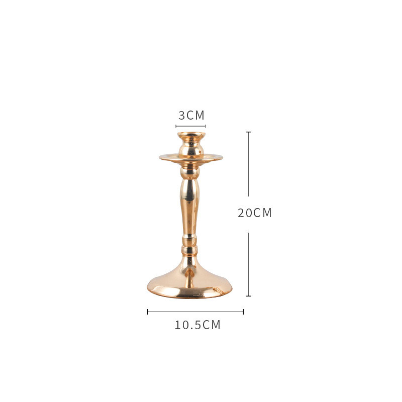 European Retro Plated Iron Candlestick - Gold/Chrome 3-Piece Size:10.5*10.5*20cm