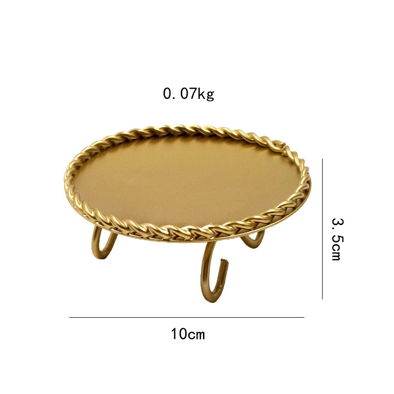 Minimalist Vintage Gold Iron Candle Holder,Twisted Rope Border Color:Gold 2