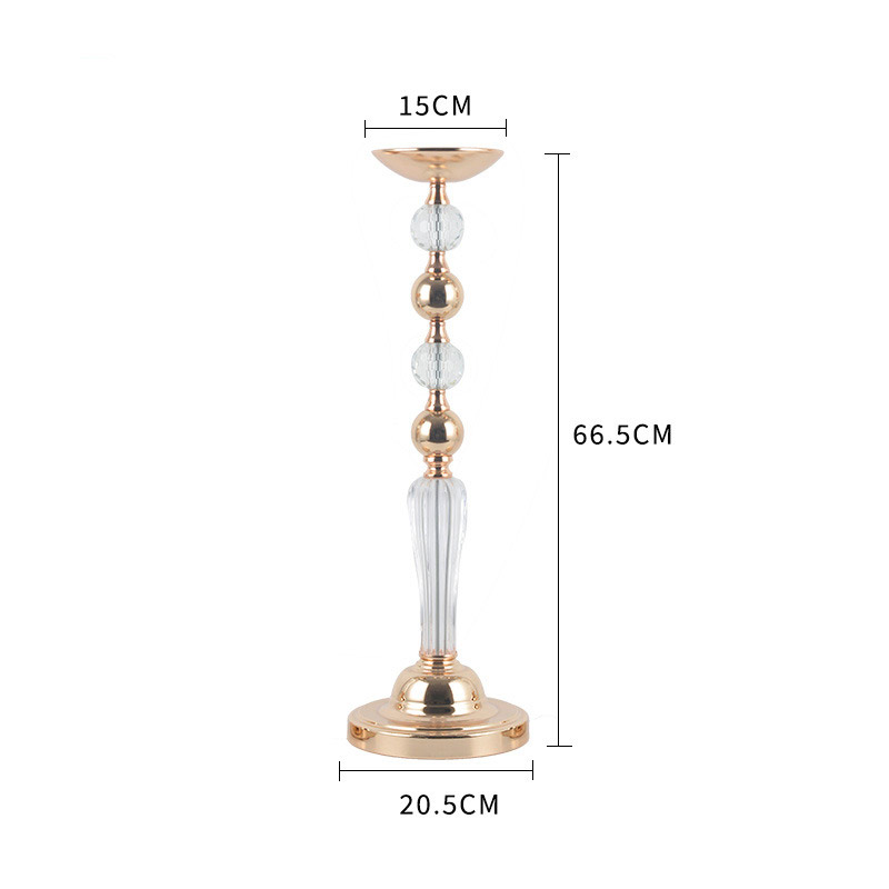stacked Crystal Ball Pillar Candlestick,Fluted Column Size:20.5*20.5*66.5cm