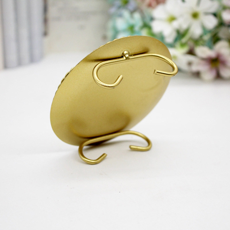 Minimalist Vintage Gold Iron Candle Holder,Twisted Rope Border Color:Gold 3