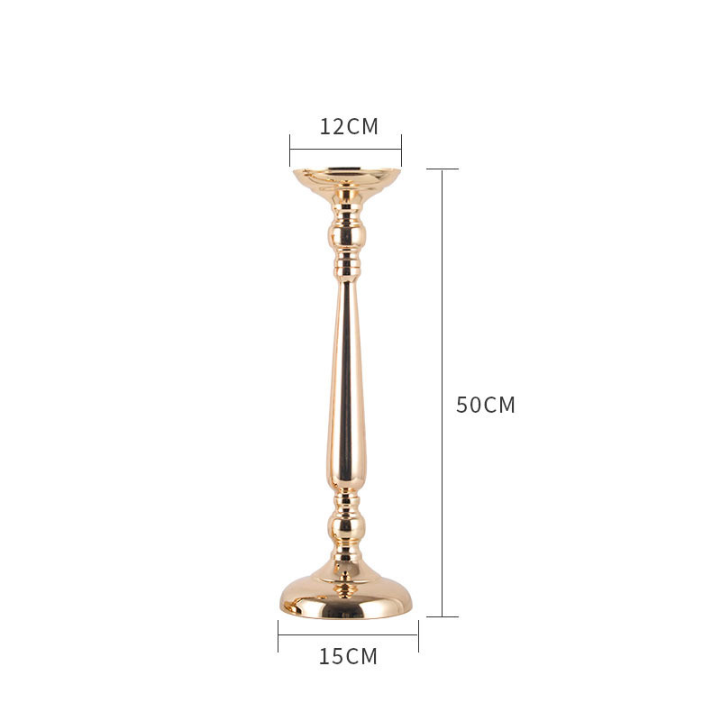 Modern Minimalist Wrought Iron Candle Holder Size:15*15*50cm