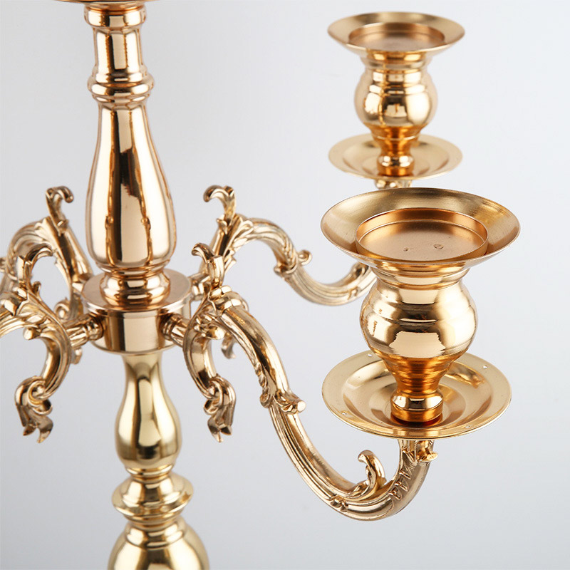 90CM Elegant Gold 5-Arm Metal Candelabra Centerpiece Color:Bronze 2