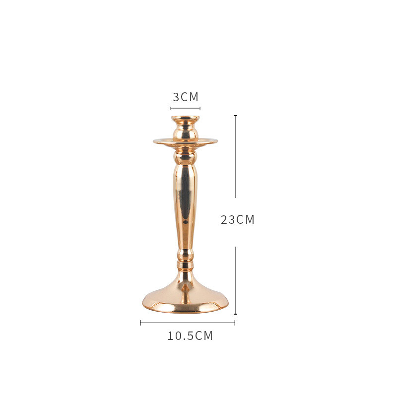 European Retro Plated Iron Candlestick - Gold/Chrome 3-Piece Size:10.5*10.5*23cm