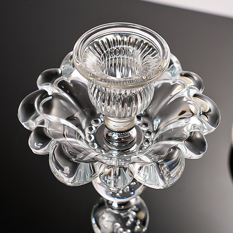 Set of 3 Flower Crystal  Bubble Ball Candlesticks Size:7.5*7.5*24cm 3