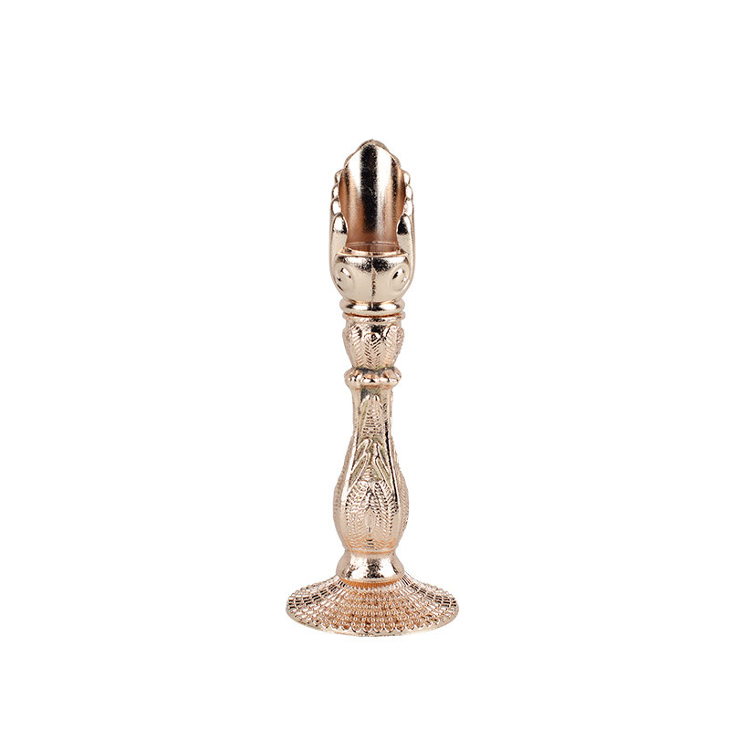 Retro Embossed Rose Gold Iron Candlestick Set of 3 Color:7*7*19cm