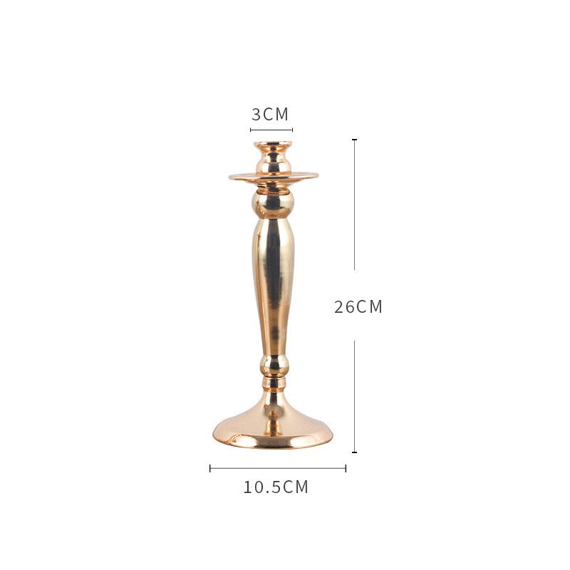 European Retro Plated Iron Candlestick - Gold/Chrome 3-Piece Size:10.5*10.5*26cm