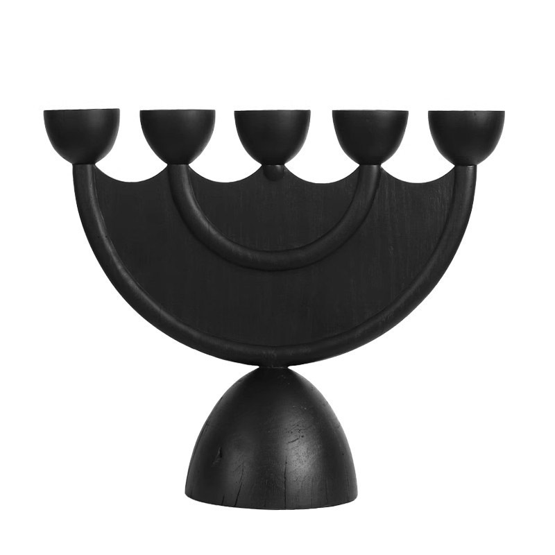 Heavy-weight Black Resin 5 cups Candle Holder,7KG