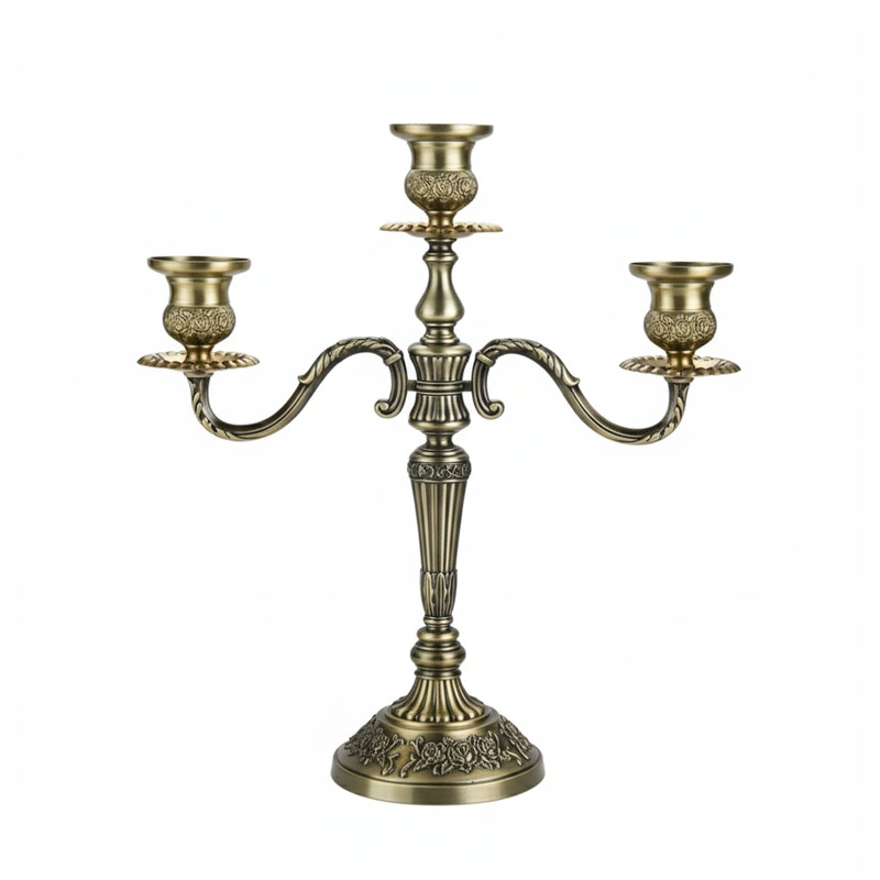 3-Arm & 5-Arm Vintage European Iron Candelabra 3 cups  