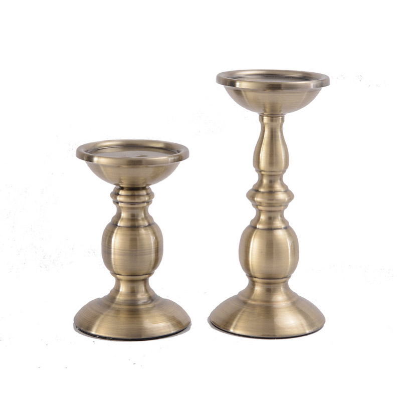 Vintage Iron Candle Holder Set - Large and Small Color:Small