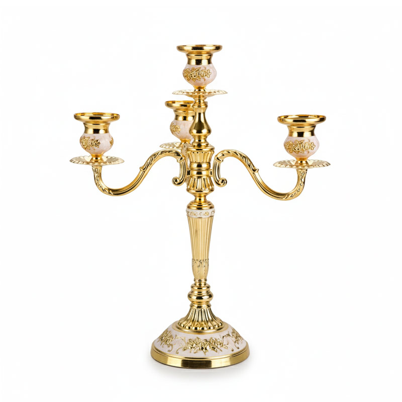 3-Arm & 5-Arm Vintage European Iron Candelabra Cups:5 cups;Color:Gold