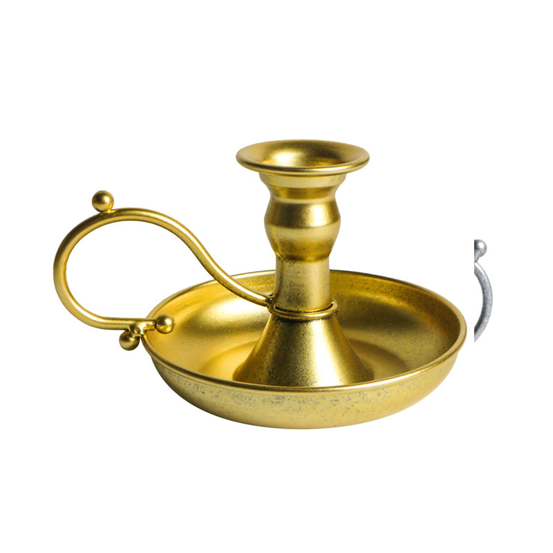 Vintage Handheld Single Candlestick Holder, Gold/Silver Color:Gold