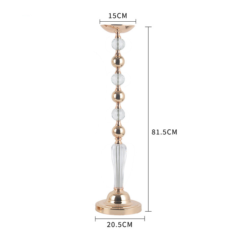 stacked Crystal Ball Pillar Candlestick,Fluted Column Size:20.5*20.5*81.5cm