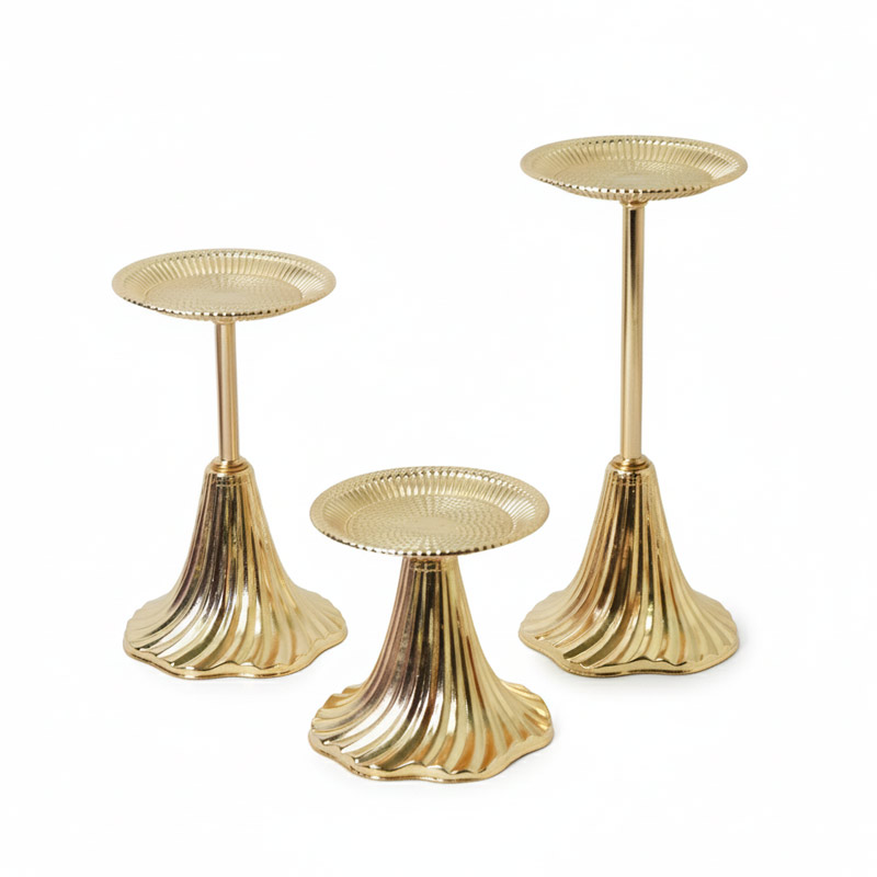 Nordic Vintage Wavy Base Iron Candle Holder (Set of 3), Minimalist Home Decor