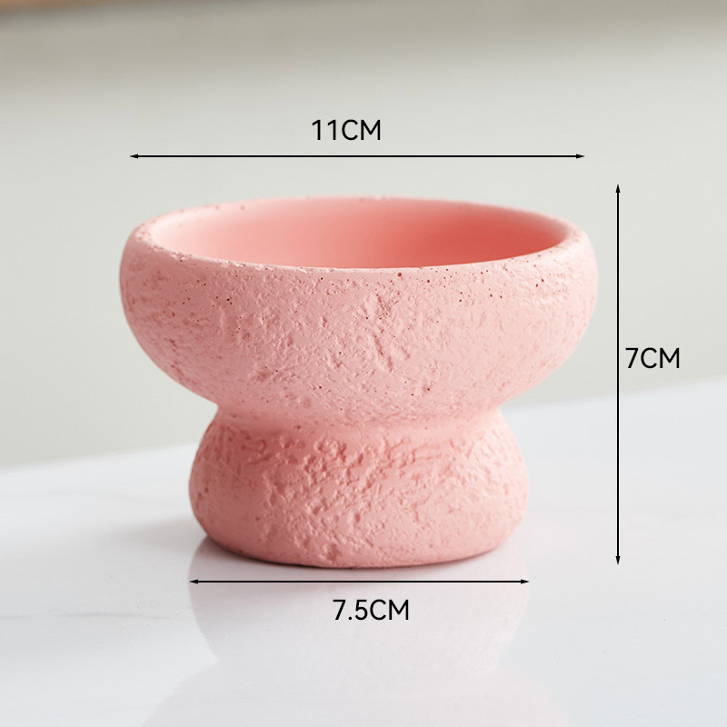 Wabi-Sabi Rough Textured Cement Candle Jar Color:Pink