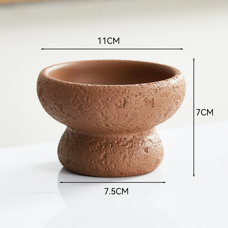 Wabi-Sabi Rough Textured Cement Candle Jar Color:Terracotta