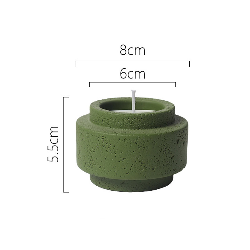 Minimalist Concrete Aromatherapy Candle Jar Green  , Minimalist Concrete Scented Candle Holder