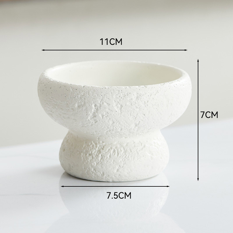 Wabi-Sabi Rough Textured Cement Candle Jar Color:White