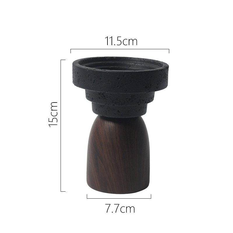 The Cement Ceramic and Walnut Wood Scented Candle Holders Style:Style3