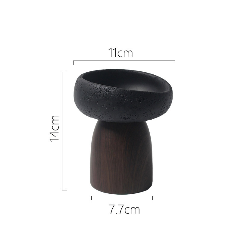 The Cement Ceramic and Walnut Wood Scented Candle Holders Style:Style4