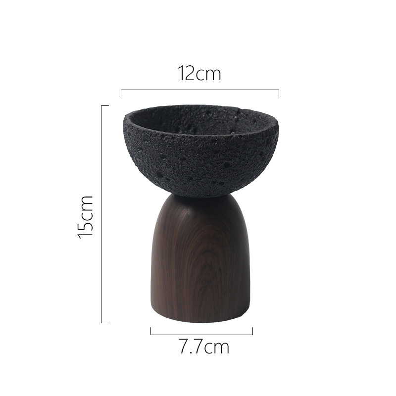 The Cement Ceramic and Walnut Wood Scented Candle Holders Style:Style2