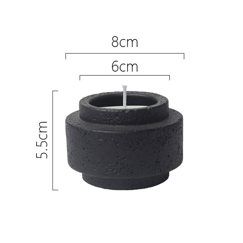 Minimalist Concrete Aromatherapy Candle Jar Color:Black