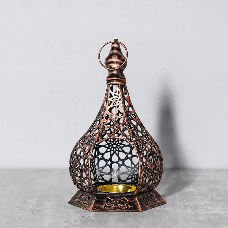 Vintage Hollow Gourd Candle Holder,Hexagonal Base Style:Style3