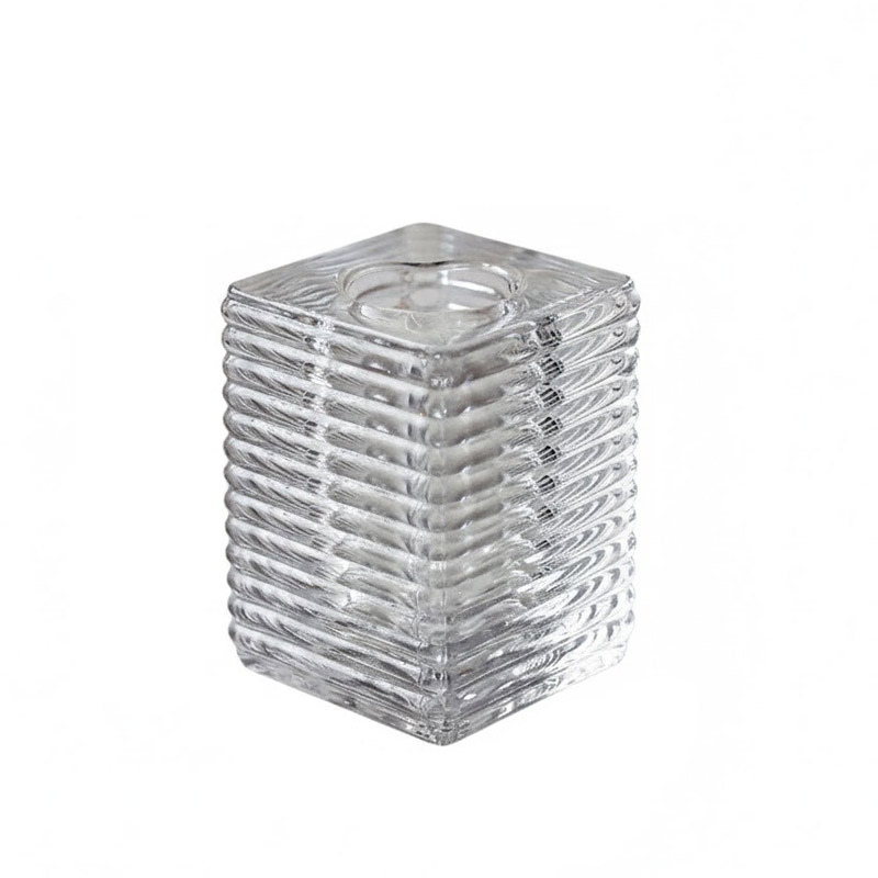 Minimalist Ice Cube / Striped Glass Candle Holder Style:Style2