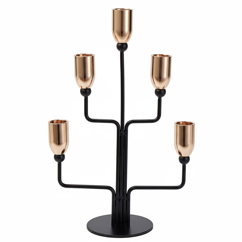 Modern Minimalist Geometric Candelabra 5 arms