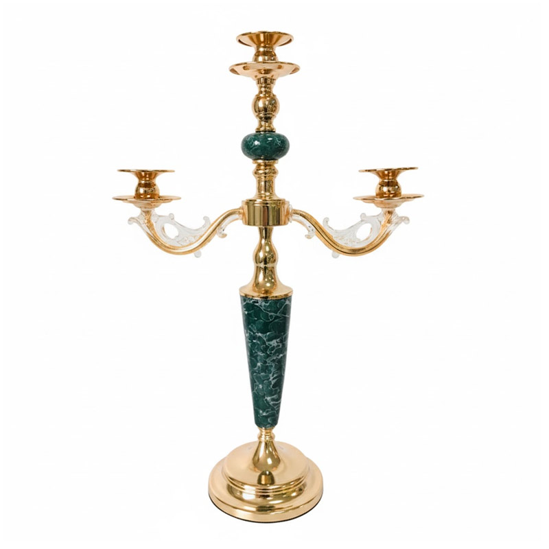 European Ceramic & Iron Candle Holder Color:3 arms