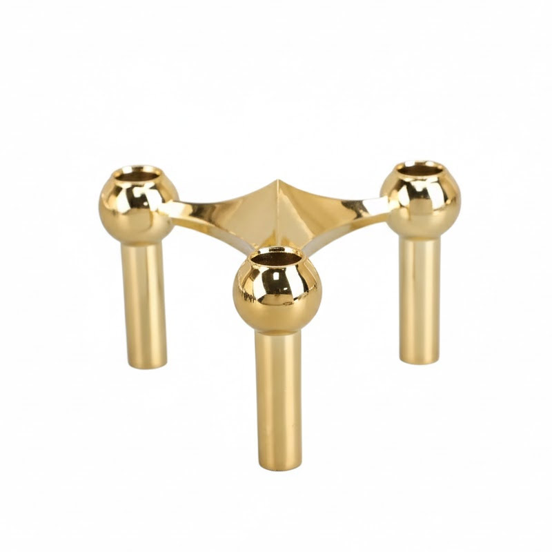 Modular Stackable Zinc Alloy Candelabra Gold