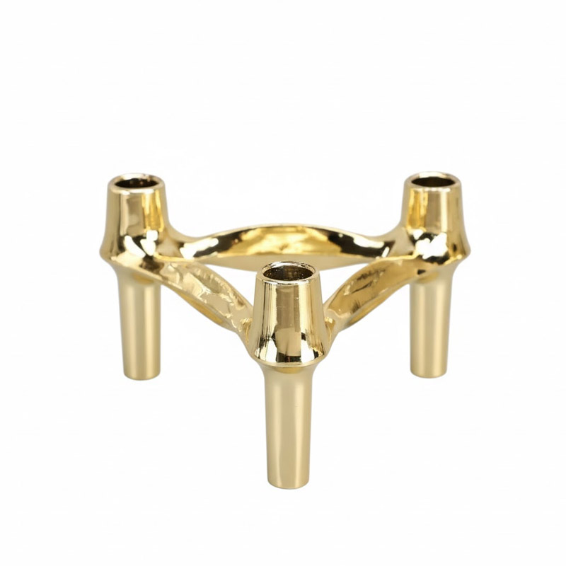 Modular Stackable Zinc Alloy Candelabra Color:Gold;Size:12*12*7cm