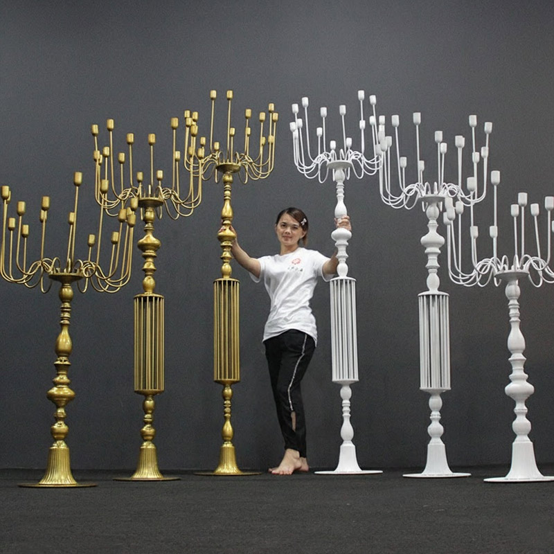 Extral Large Floor Iron Candelabra Color:Golden;Size:57*115cm,3.8kg 1