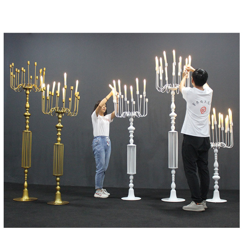 Extral Large Floor Iron Candelabra Color:Golden;Size:57*115cm,3.8kg 4
